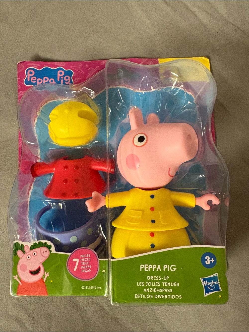 Peppa Pig Dress-Up Playset - Pink Character with Yellow Coat and Red Top
